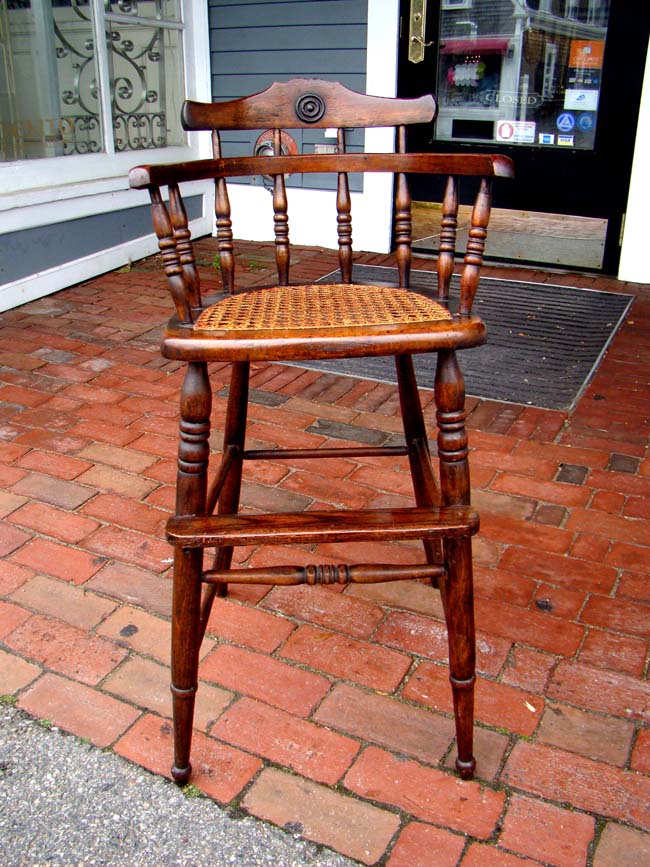 A charming19th century child's high chair with rattan seat circa 1860-1890 — image 3